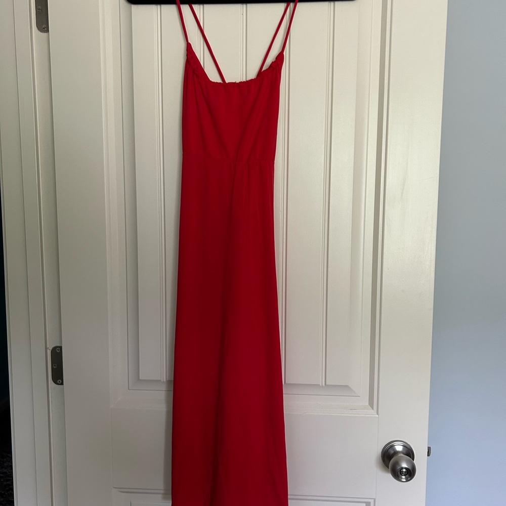 Moda International Striking Red Backless Dress